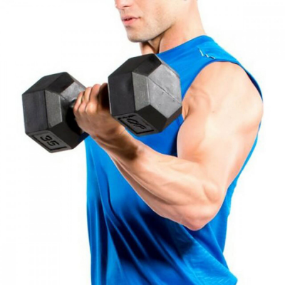 IMPORTED RUBBER COATED HEXAGON DUMBBELL 