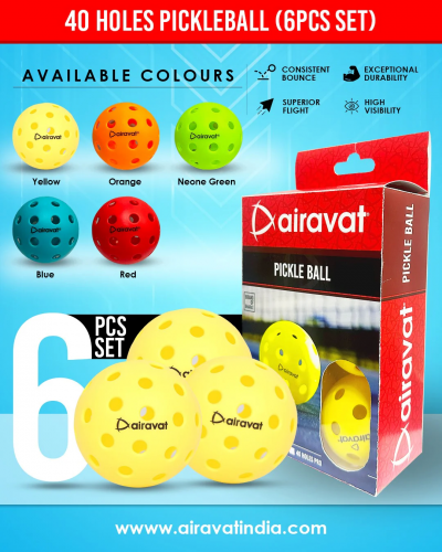 40 HOLE PICKLEBALL - 6 PCS SET